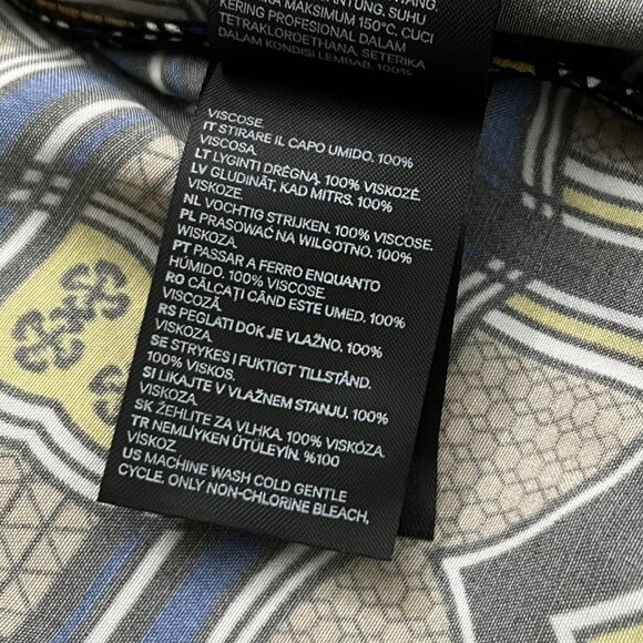 Mantsho x H&M Geometric African Print Midi Asymmetric Shirt Dress Brown‎ Size 2 - Picture 7 of 10